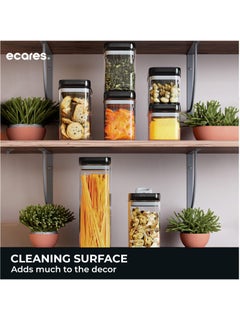 ECARES® Food Storage Containers, 7 Pieces, BPA Free, Airtight, Cereal Containers, Easy Flip Lock Sealed Lids, Stackable, Clear Plastic Canisters, Dry Food Storage Containers, For Kitchen, Pantry. - pzsku/Z1E211127D997C19E6357Z/45/_/1693728721/c7aa3c7b-32f3-46a3-977c-15c3d3802ad2