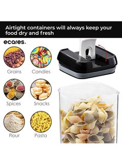 ECARES® Food Storage Containers, 7 Pieces, BPA Free, Airtight, Cereal Containers, Easy Flip Lock Sealed Lids, Stackable, Clear Plastic Canisters, Dry Food Storage Containers, For Kitchen, Pantry. - pzsku/Z1E211127D997C19E6357Z/45/_/1693728722/e9d4566e-abee-4531-8e09-cdf2f958527c