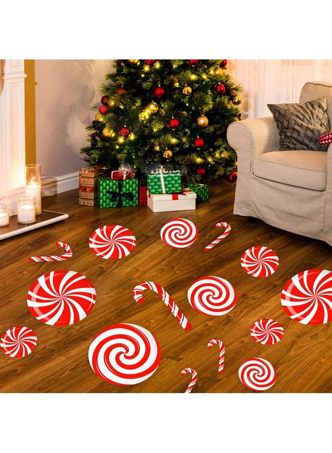 CIOEY Peppermint Floor Decals 24 Pieces Large Stickers for Christmas Candy Land Party Decorations, Store Decor Floor Windows Walls Winter Holiday Decoration Supplies, Red and White - Image 5