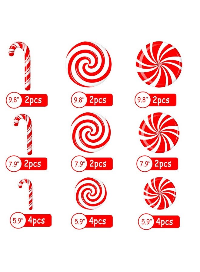 CIOEY Peppermint Floor Decals 24 Pieces Large Stickers for Christmas Candy Land Party Decorations, Store Decor Floor Windows Walls Winter Holiday Decoration Supplies, Red and White - Image 2