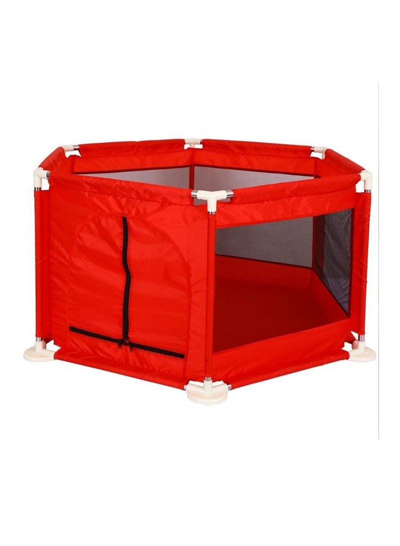 Baby Home Child Safety Fence, Playpens Foldable Baby Playard Palypen Home Child Safety Fence Playground Children Play Fence Washable 6-Panel and Crawling Play Mat Kids With Ball - Image 1