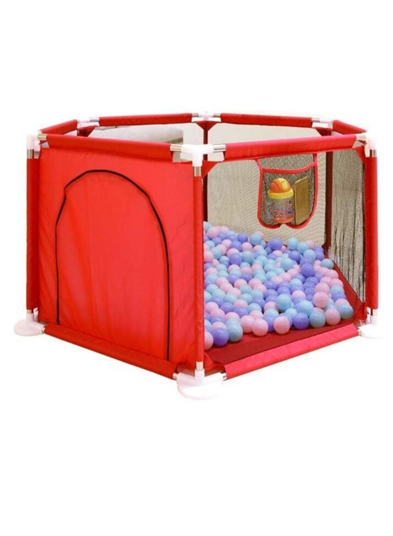 Baby Home Child Safety Fence, Playpens Foldable Baby Playard Palypen Home Child Safety Fence Playground Children Play Fence Washable 6-Panel and Crawling Play Mat Kids With Ball - Image 2