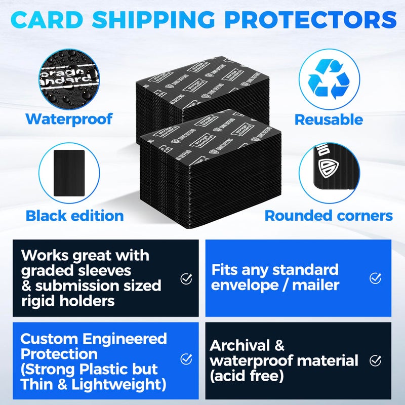 Storage Standard Ding Defend 4x6 Black Trading Card Shipping Protector 110 Pack - Sports Card Protectors Hard Plastic w/Rounded Corners, Hobby Shipping Shield for Graded Cards, Slabs, Top Loaders - Image 4
