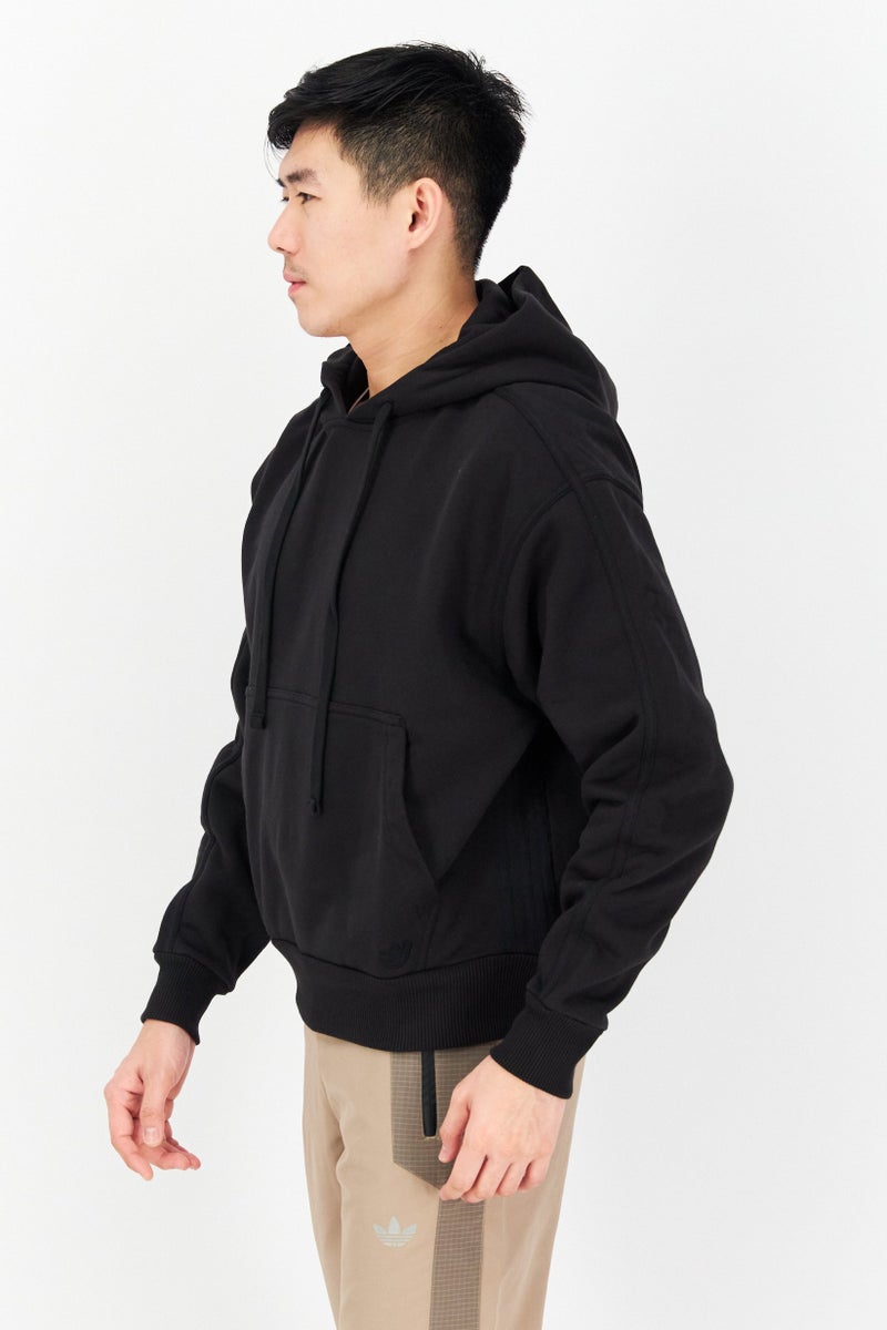 adidas Originals Men Sportswear Fit Long Sleeve Outdoor Hooded Sweatshirt, Black  - Image 3