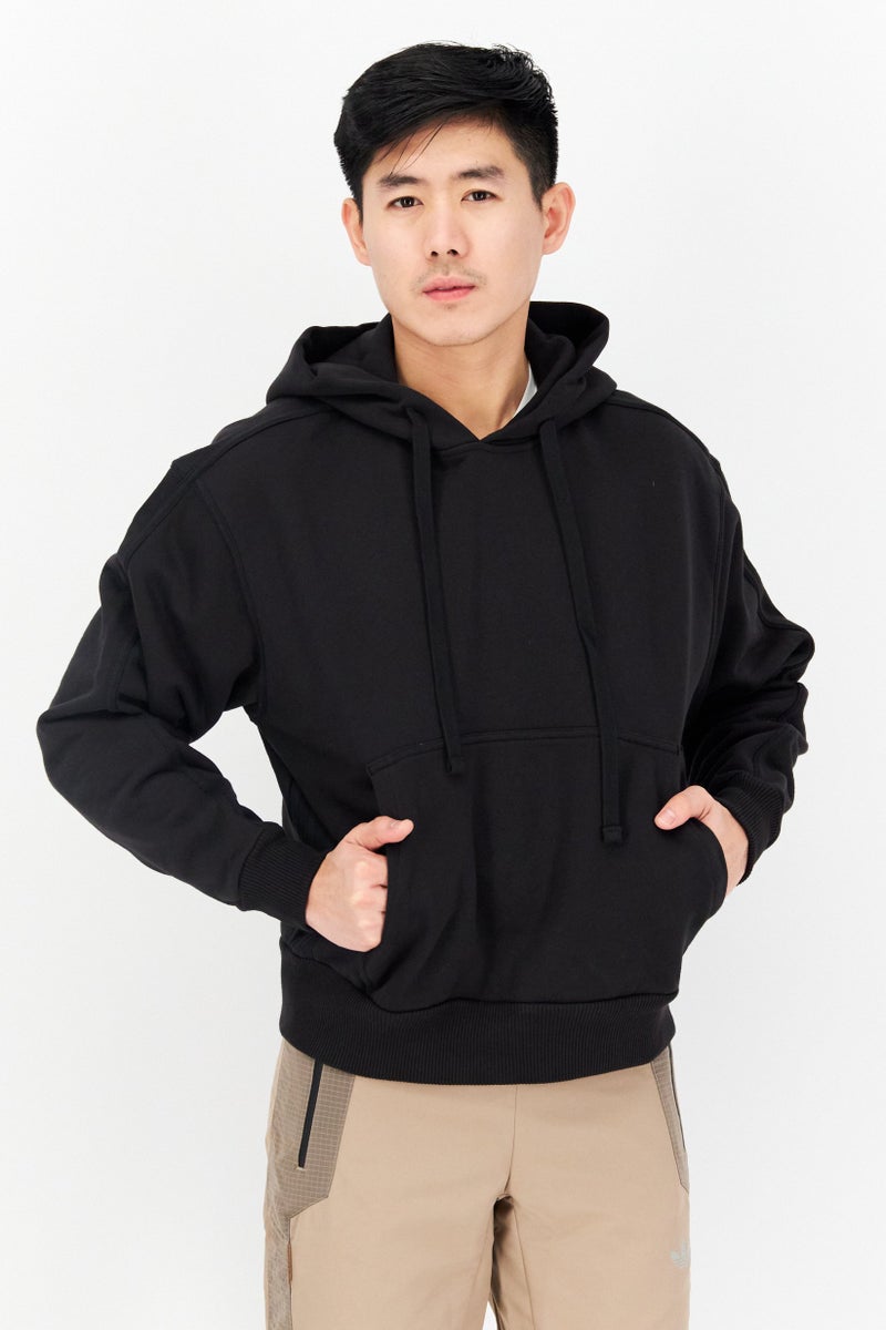 adidas Originals Men Sportswear Fit Long Sleeve Outdoor Hooded Sweatshirt, Black  - Image 1