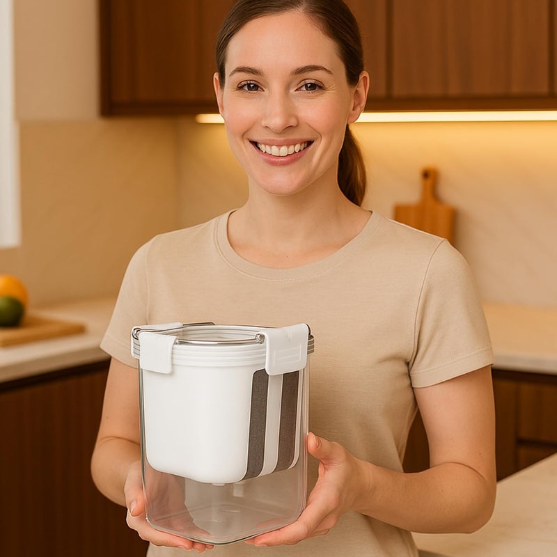 JD FRESH صانع الزبادي واللبن اليوناني 1800 مل / مصفاة شبكية دقيقة مع غطاء / صندوق مصفاة اللبن المعلق / أساسيات المنزل / لبن معلق / مثالي للزبادي المنزلي / فاصل مصل اللبن / لبن / جبن والمزيد - Image 1