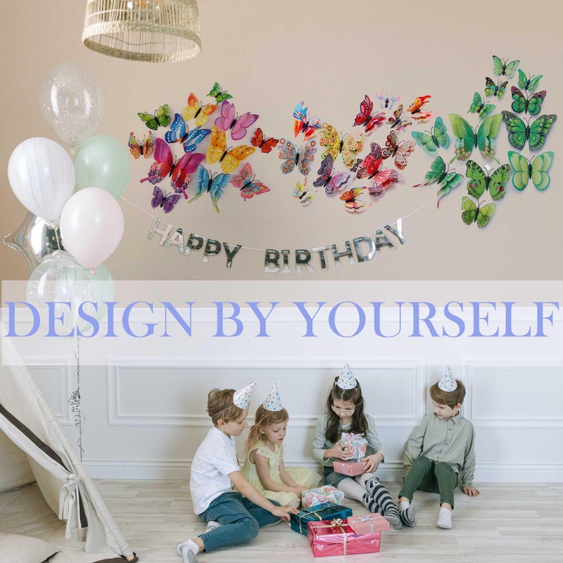 OPSEAM Butterfly Wall Decor 24/48 PCS, 3D Butterflies Stickers for Party Decorations with Magnets (Circl, 48) - Image 5