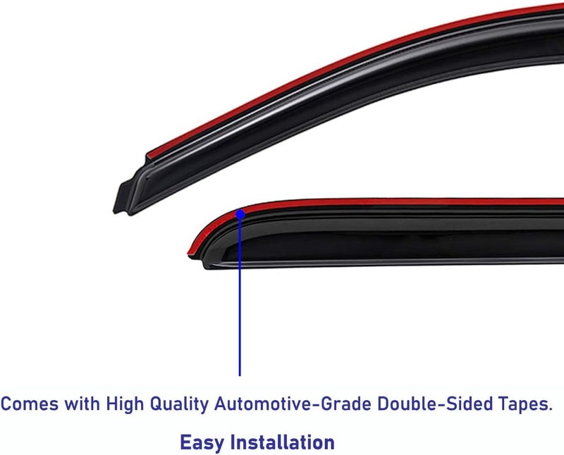 Lightronic WV194427 In-Channel Side Window Visor Deflector Rain Guard Set for 2014-2019 Toyota Highlander - Image 4