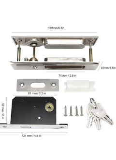 Y&D Privacy Pocket Door Lock Hardware with Key Recessed Sliding Mortise Lock, Double Barn Invisible Furniture for 38mm 55mm Thickness  - Image 4