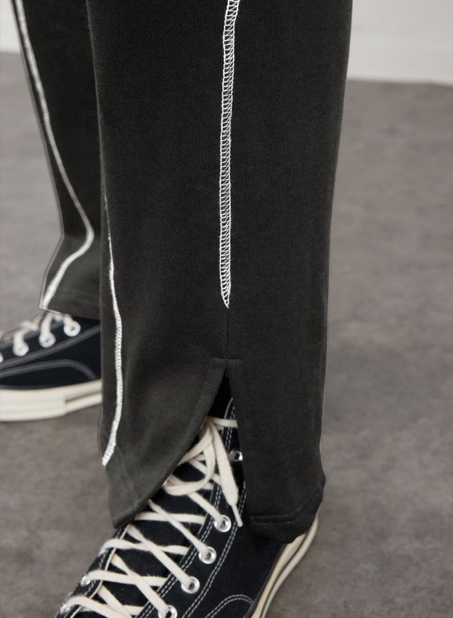 trendyol Limited Edition Anthracite Wide Leg Karyoka Stitched Limited Edition Sweatpants TMNAW25EA00019 - Image 4