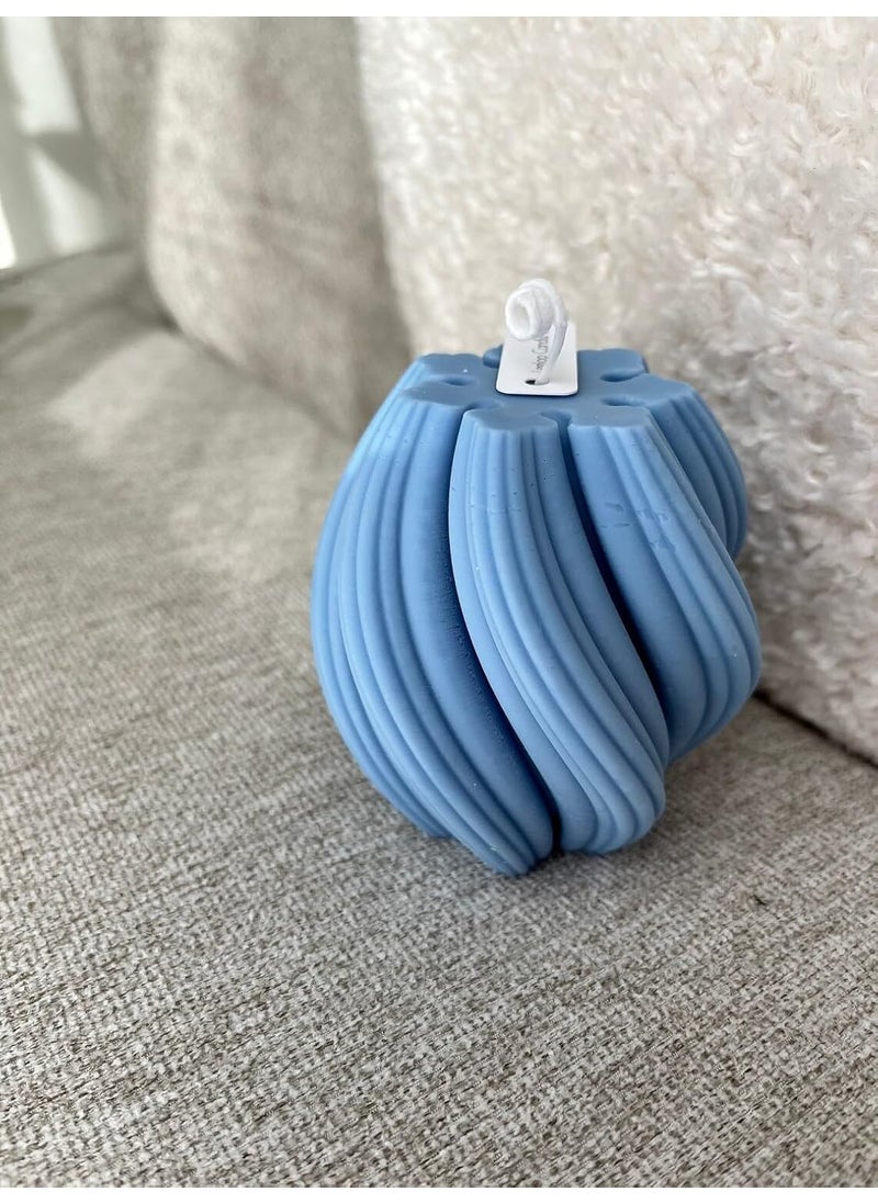 atorakushon atorakushon Sky Blue Soy Wax Spiral Pillar Candle Decorative Handmade Scented Aromatic Fragrance Candles for Home Decor Gift  - Image 2