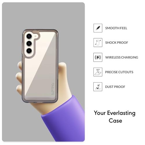 SPRIG Compatible with Samsung Galaxy S23 5G Premium FlexTone Back Cover Drop Tested Shock Proof Mobile Case for Men, Women, Boys and Girls with Camera Protection (Black Transparent) - Image 4