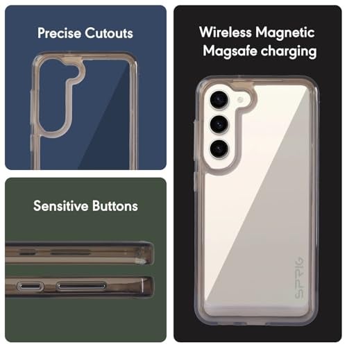 SPRIG Compatible with Samsung Galaxy S23 5G Premium FlexTone Back Cover Drop Tested Shock Proof Mobile Case for Men, Women, Boys and Girls with Camera Protection (Black Transparent) - Image 2