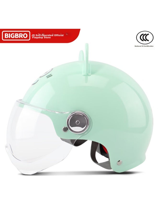Bigbro K15 Children's Model, Mint Dinosaur Design, New National Standard 3c Certified Motorcycle And Electric Bike Riding Helmet, Uni, All-season, Sun Protection, For Electric Scooters, Summer Half Helmet - Image 2