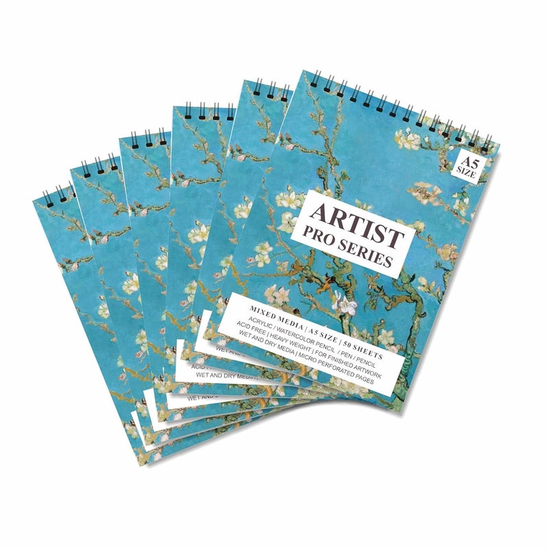 Paper Plane Design دفتر رسم بتصميم طائرة ورقية 100 صفحة 50 ورقة مثقوبة 140 جرام كتاب حرف PACK OF 6A - Image 1