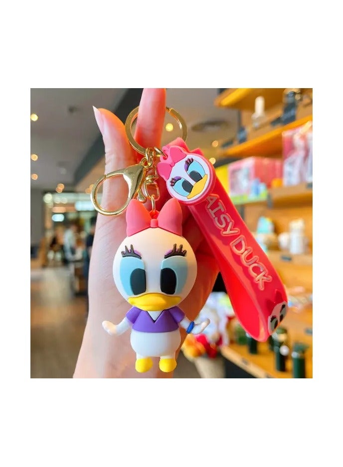 Disney Fashionable Silicone 3D Cute Keychain Backpack Charms Cute Cartoon Characters For Bag Pendant Keychains Car Key Ring - Image 3