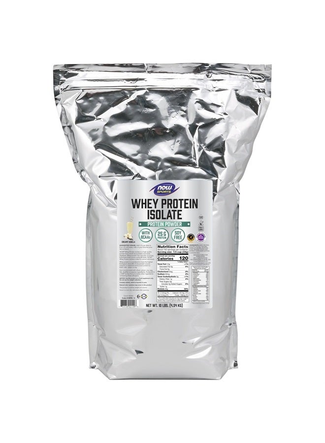now تغذية رياضية، بروتين مصل اللبن المعزول، 25 جرام مع BCAAs، مسحوق فانيليا كريمي، 10 باوند - Image 2
