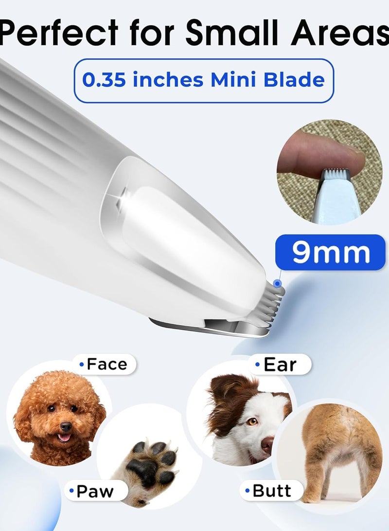 ماكينة قص شعر الحيوانات الأليفة، ماكينة قص شعر الكلاب والقطط، ماكينة قص شعر كهربائية لاسلكية صغيرة للحيوانات الأليفة مع ضوء للإضاءة، أداة قص شعر احترافية، كهربائية وصامتة، لا يعلق الشعر، مناسبة لجميع أنواع شعر أصابع/أذن الحيوانات الأليفة. - Image 3