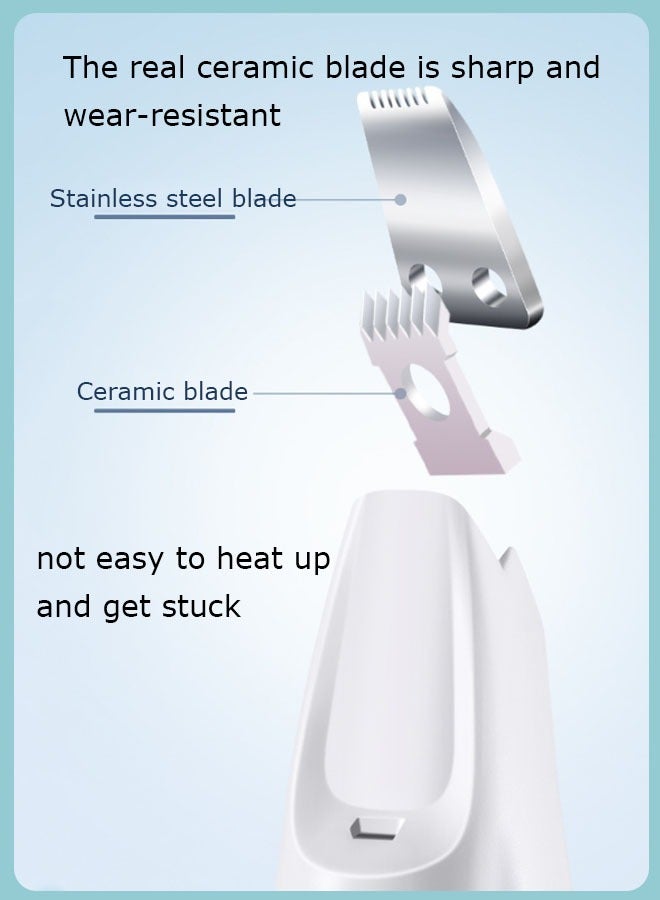 ماكينة قص شعر الحيوانات الأليفة، ماكينة قص شعر الكلاب والقطط، ماكينة قص شعر كهربائية لاسلكية صغيرة للحيوانات الأليفة مع ضوء للإضاءة، أداة قص شعر احترافية، كهربائية وصامتة، لا يعلق الشعر، مناسبة لجميع أنواع شعر أصابع/أذن الحيوانات الأليفة. - Image 4