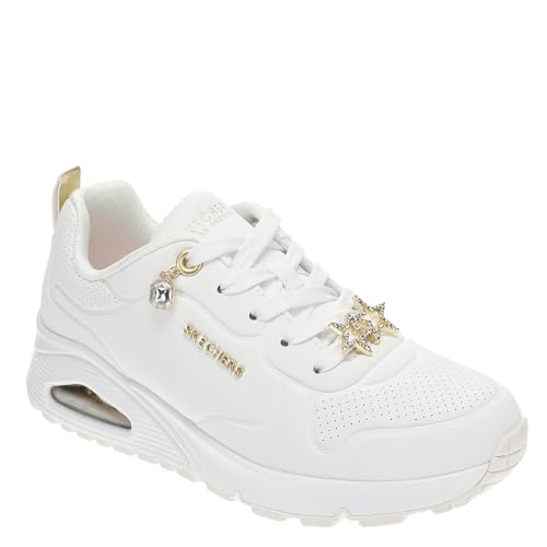 SKECHERS حذاء سكيشرز للأطفال أونو جين1، أبيض/ذهبي، 1 طفل صغير - Image 1