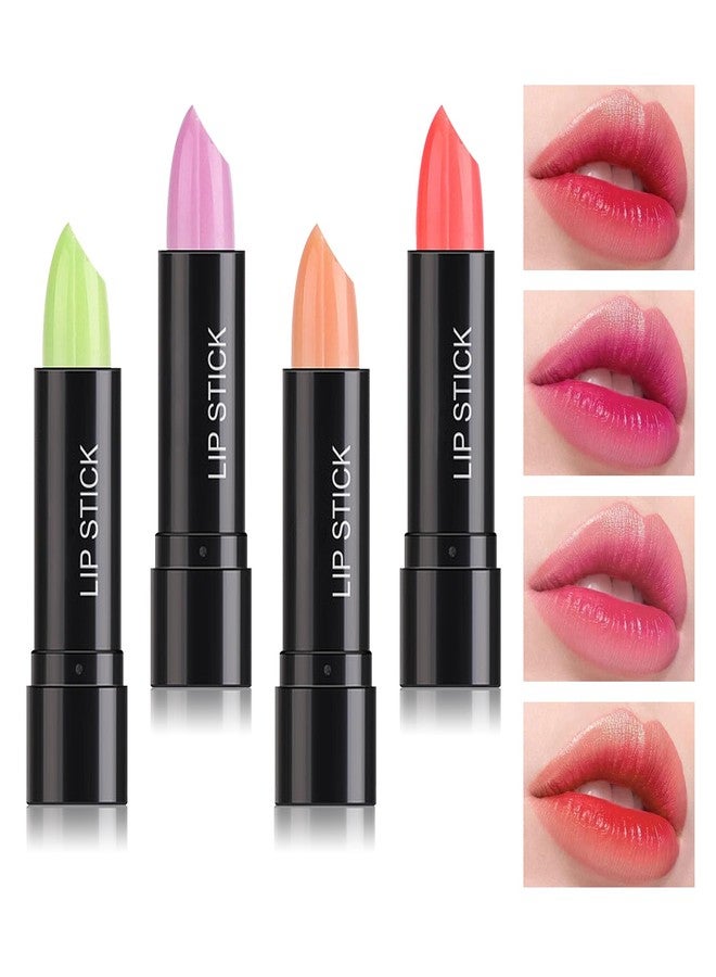 PPPanYiDi 4PCS Color Changing Lip Gloss Set,Waterproof Tinted Lip Stain,Magic Color Changing Lipstick for Women and Men,Moisturizer Lipgloss Makeup Set,Long Lasting Moisturizing Lip Tint Balm Set - Image 1