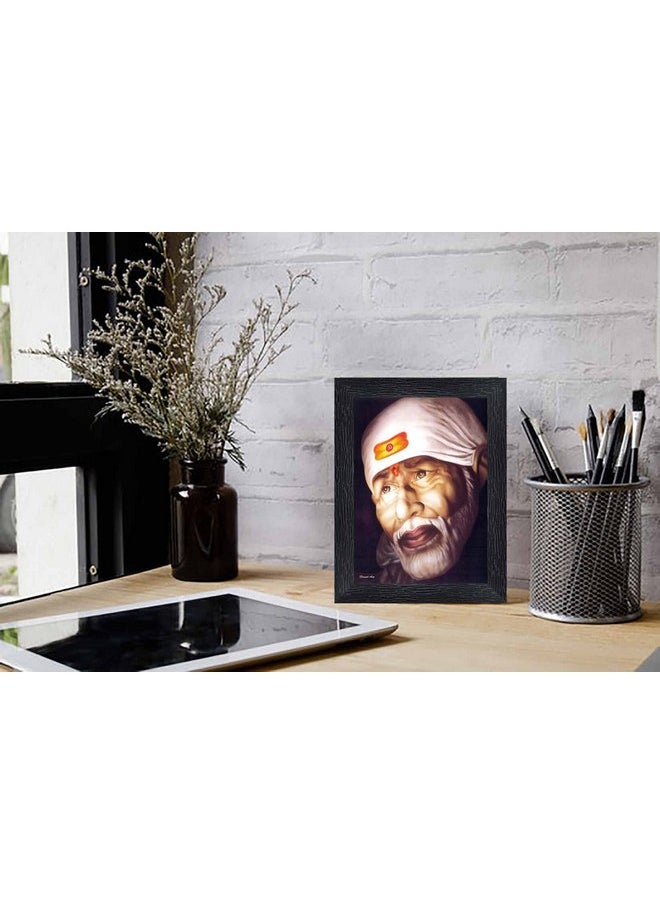 PNF - pnf Poster And Frames Sai Baba Wooden Photo Frame With Acrylic Sheet | For Living, Pooja Room | Home Decoration Item | Best Gifting Option (8x6inch) 116951 - Image 1