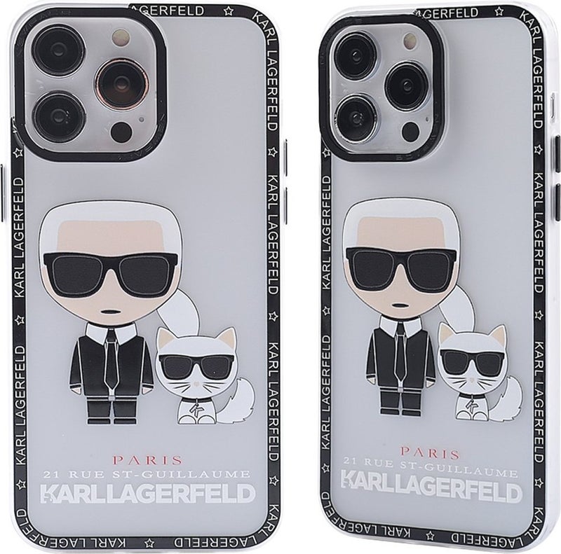 FUJİMAX Apple iPhone 13 Pro Max Case Soft and Pastel Color Patterned Silicone Prada Cover  - Image 2