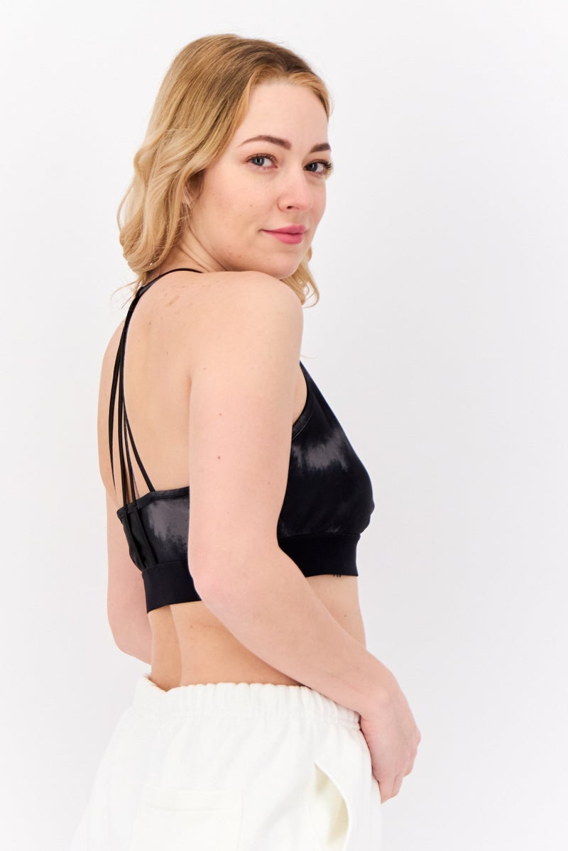 PUMA Women Brand Logo Non-Padded Sports Bra, Black - Image 1