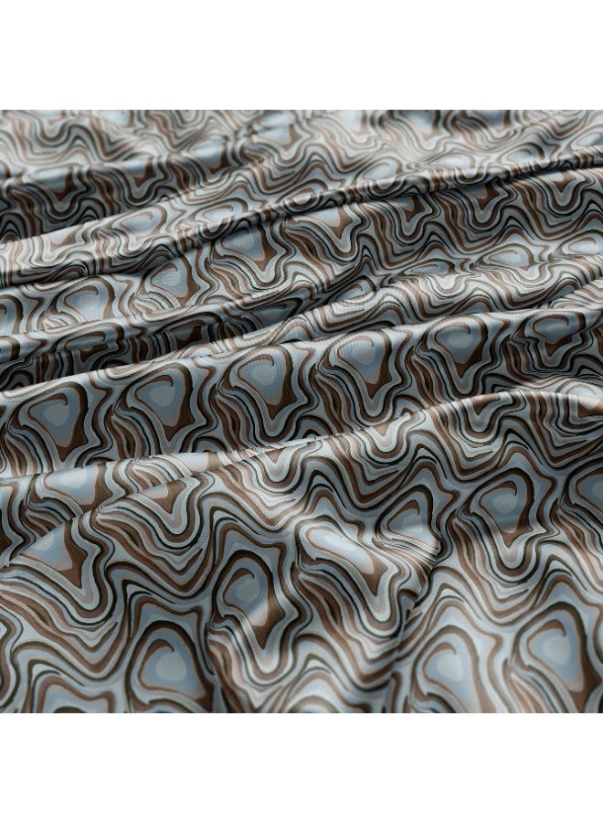 فيلاتو Ø¬Ù„Ø§Ø¨ÙŠØ© Ù…Ø®ÙˆÙŠØ± Ù…Ù† Ù‚Ù…Ø§Ø´ Ø­Ø±ÙŠØ± Ø§Ù„Ù„ÙŠÙ„ Ø¹Ø±Ø§Ù…Ù†ÙŠ Ø¨Ø§Ù„ÙŠØ§Ø±Ø¯Ø©ØŒ Ø£Ø²Ø±Ù‚ ÙˆØ¨Ù†ÙŠØŒ Ø¨Ù†Ù…Ø· Ø¯ÙˆØ§Ù…ÙŠØŒ Ø®ÙŠØ§Ø·Ø©ØŒ Ø¹Ø±Ø¶ 58 Ø¨ÙˆØµØ© - Image 3