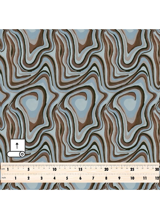 فيلاتو Ø¬Ù„Ø§Ø¨ÙŠØ© Ù…Ø®ÙˆÙŠØ± Ù…Ù† Ù‚Ù…Ø§Ø´ Ø­Ø±ÙŠØ± Ø§Ù„Ù„ÙŠÙ„ Ø¹Ø±Ø§Ù…Ù†ÙŠ Ø¨Ø§Ù„ÙŠØ§Ø±Ø¯Ø©ØŒ Ø£Ø²Ø±Ù‚ ÙˆØ¨Ù†ÙŠØŒ Ø¨Ù†Ù…Ø· Ø¯ÙˆØ§Ù…ÙŠØŒ Ø®ÙŠØ§Ø·Ø©ØŒ Ø¹Ø±Ø¶ 58 Ø¨ÙˆØµØ© - Image 4