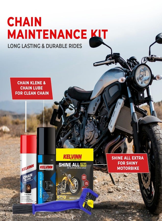 Kelvinn's Chain Maintenance Kit: 150ml Lube, 100ml Klene, Shine Extra Sponge, Cleaning Brush - Superior Bike Chain Care Solution - Image 3