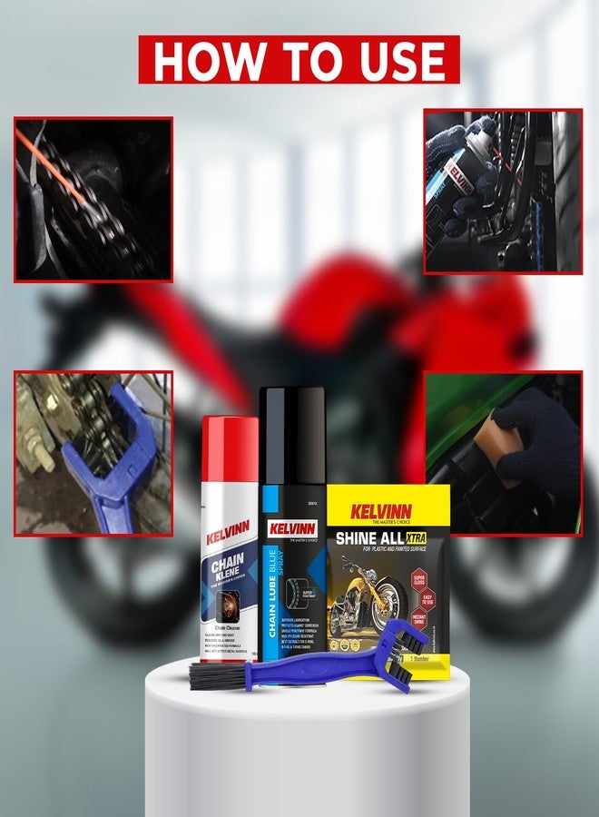 Kelvinn's Chain Maintenance Kit: 150ml Lube, 100ml Klene, Shine Extra Sponge, Cleaning Brush - Superior Bike Chain Care Solution - Image 2