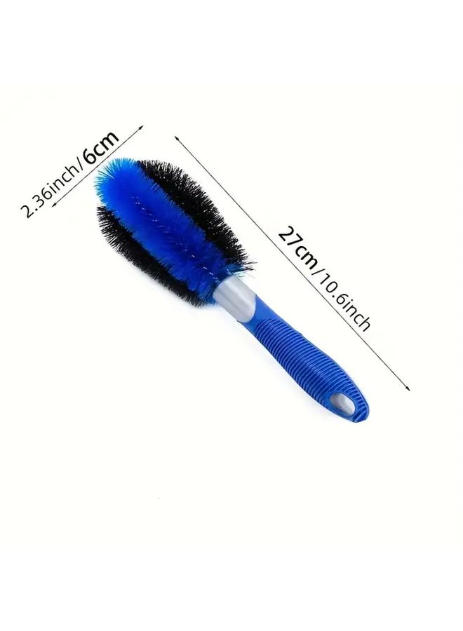 Blue Black Heavy Duty Wheel Brush Soft Bristles Efficient Tire Cleaning Tool for Cars Trucks SUVs Durable PVC Non Scratch - Image 2