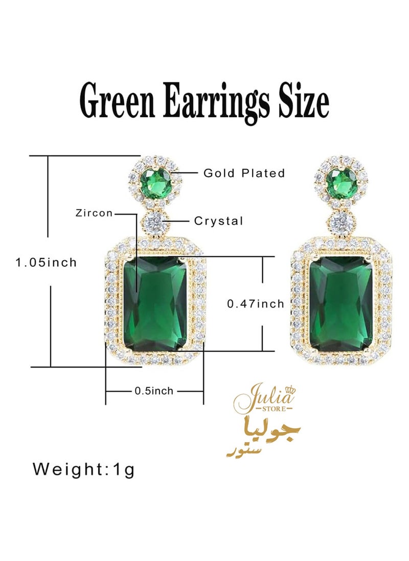 Drop Dangle Green Earrings for Women May Birthstone Large 18K Gold Plated Stainless Steel Iced Big Cushion Cubic Zirconia Earrings Trendy Jewelry - pzsku/Z1E21F58956B38B57351DZ/45/_/1719184889/230e6757-7d29-41b5-9ab2-0206f066fba4