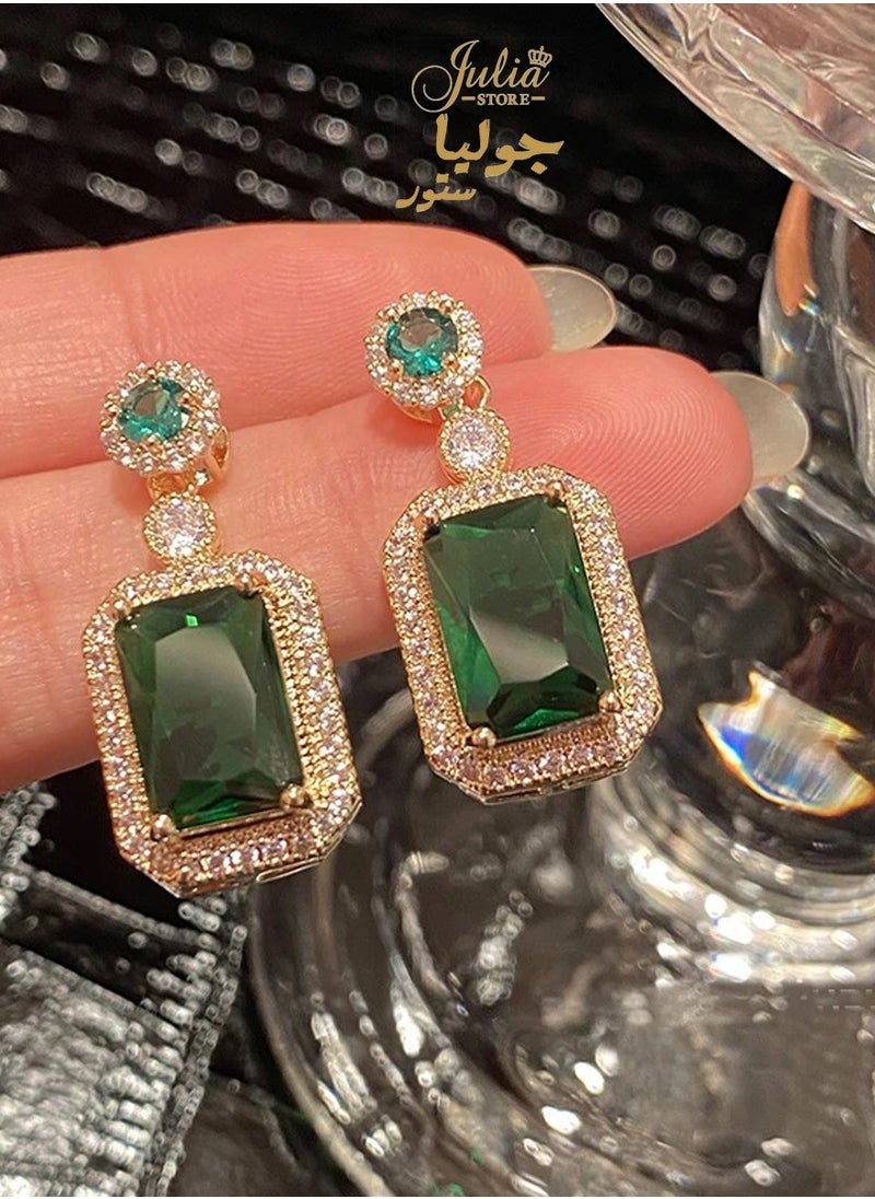 Drop Dangle Green Earrings for Women May Birthstone Large 18K Gold Plated Stainless Steel Iced Big Cushion Cubic Zirconia Earrings Trendy Jewelry - pzsku/Z1E21F58956B38B57351DZ/45/_/1719184909/2abc037d-1f76-496e-a343-4f3ae9dde2d5