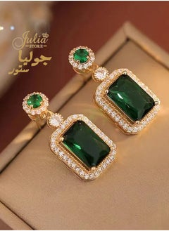 Drop Dangle Green Earrings for Women May Birthstone Large 18K Gold Plated Stainless Steel Iced Big Cushion Cubic Zirconia Earrings Trendy Jewelry - pzsku/Z1E21F58956B38B57351DZ/45/_/1719184949/4f68138f-a98a-4716-8283-cebecef7fd65