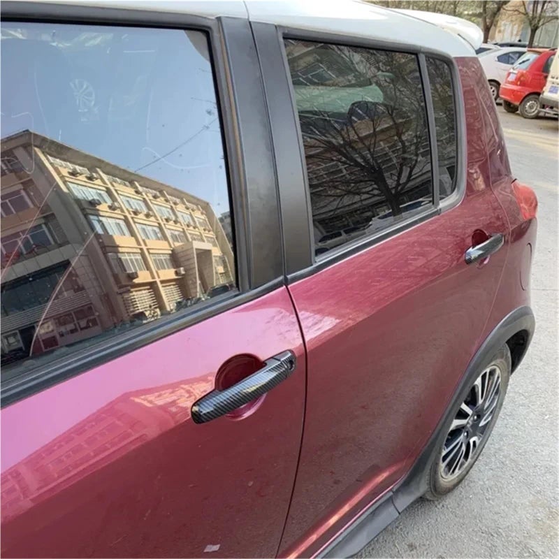 Black 2 Keyholes Car Door Handle Cover Trim Sticker Splash Guard Compatible - Image 3