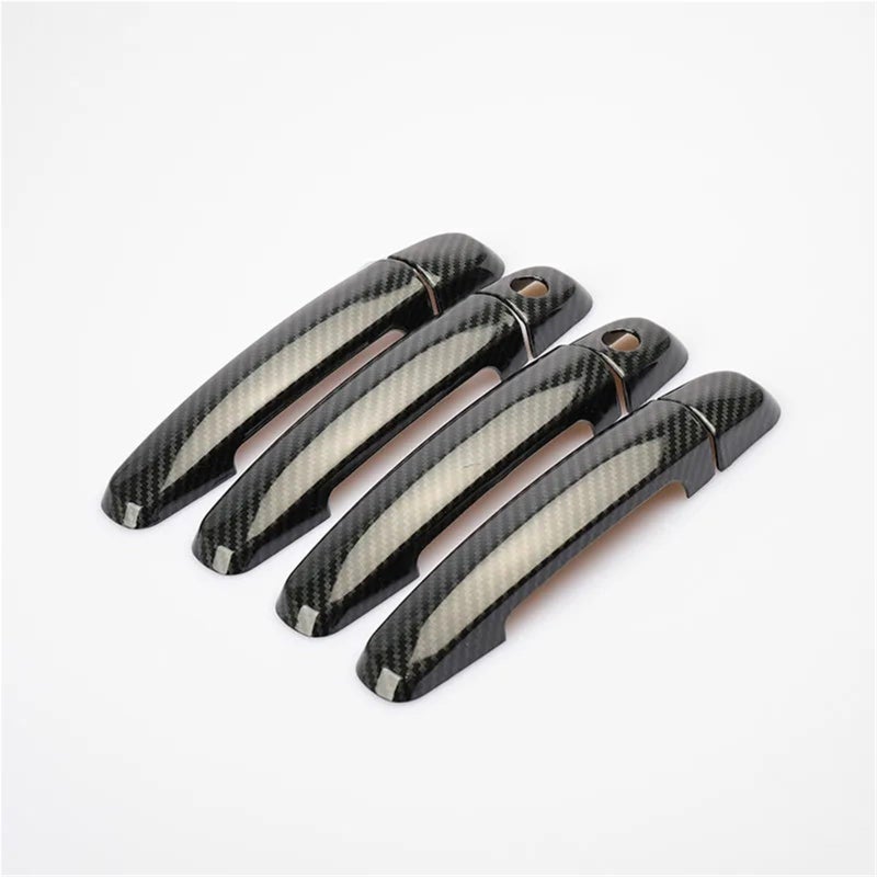 Black 2 Keyholes Car Door Handle Cover Trim Sticker Splash Guard Compatible - Image 2
