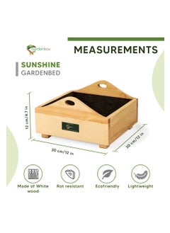 Generic Sunshine Wooden Planter, 1 Foot x 1 Foot, grow plants in this decorative planter, starter kit to grow flowers, herbs, microgreens, desk decor. Planter for indoors and outdoors.  - Image 2