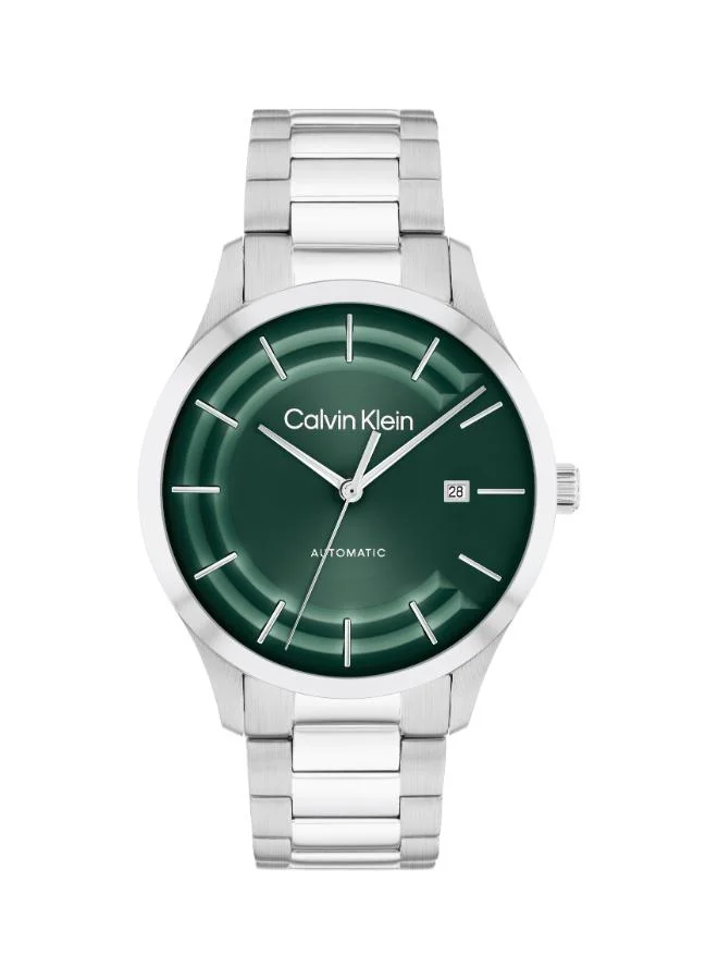 Unisex Automatic Watch, Green Dial, Stainless Steel Strap
