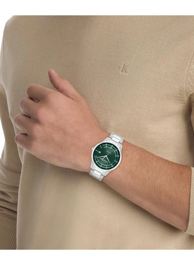Calvin Klein  Unisex Automatic Watch, Green Dial, Stainless Steel Strap  | Best Price UAE