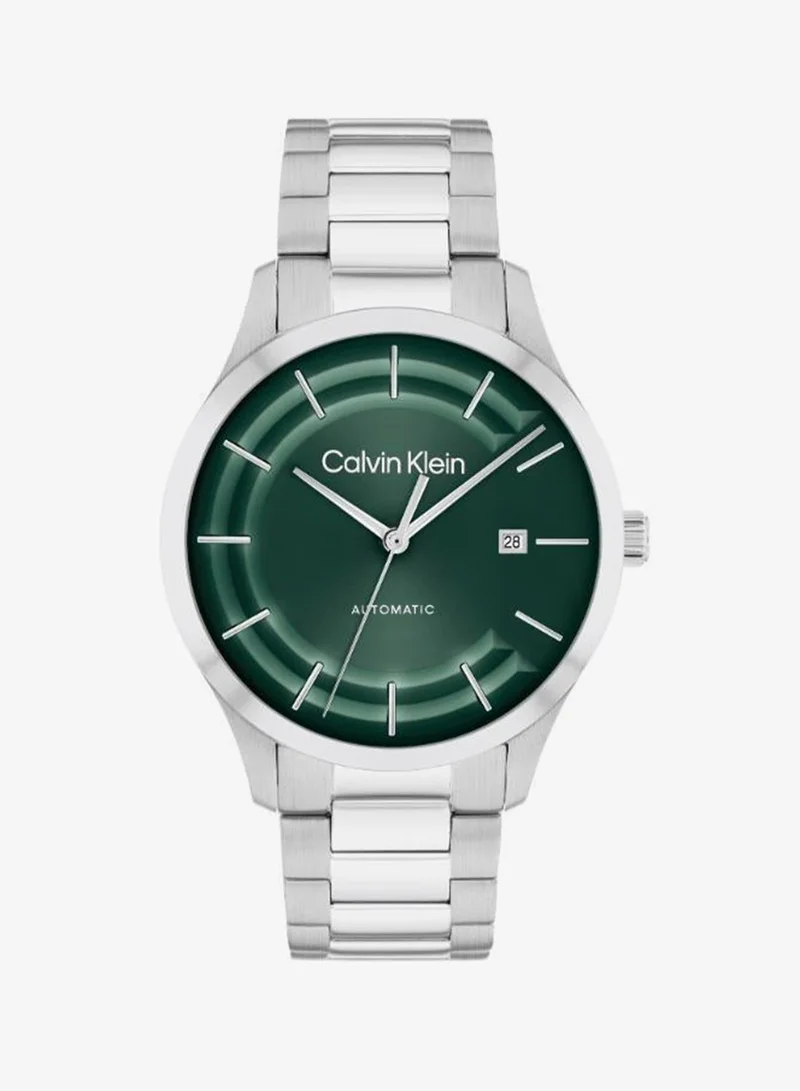 Unisex Automatic Watch, Green Dial, Stainless Steel Strap