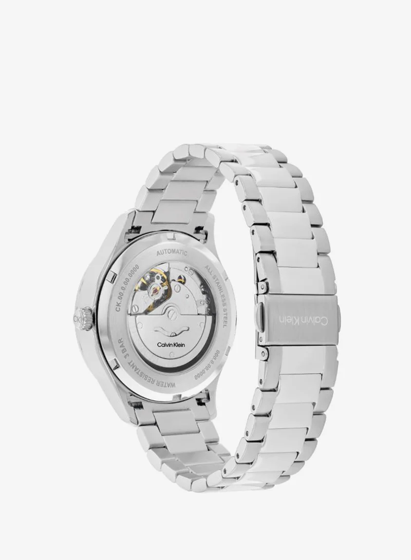 Calvin Klein Unisex Automatic Watch, Green Dial, Stainless Steel Strap