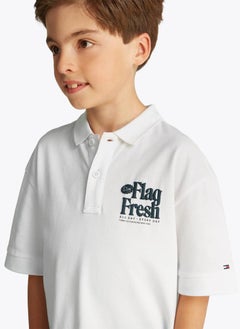 TOMMY HILFIGER Kids Flag Fun Short Sleeve Regular Polo T-Shirt  - Image 3