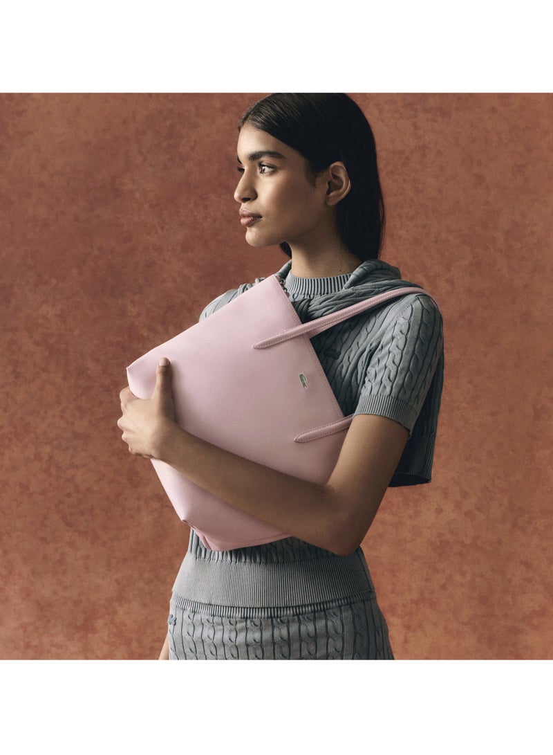 لاكوست حقيبة توت صغيرة وكبيرة من لاكوست L.12.12 - حقيبة يد وكتف وحقيبة تسوق للنساء - وردي فاتح - Image 5