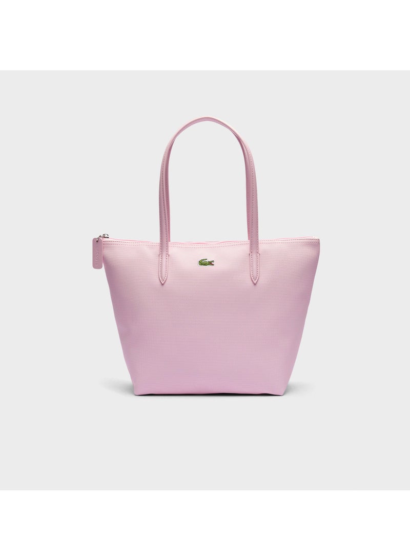 لاكوست حقيبة توت صغيرة وكبيرة من لاكوست L.12.12 - حقيبة يد وكتف وحقيبة تسوق للنساء - وردي فاتح - Image 1