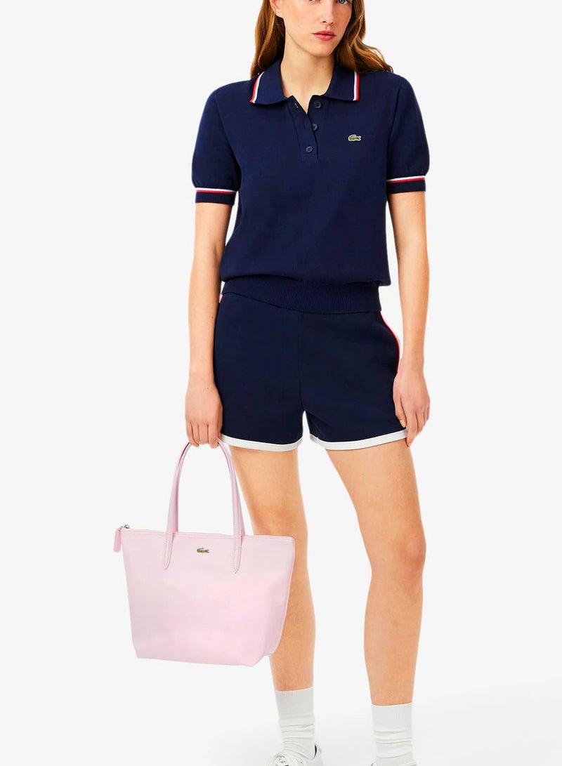 لاكوست حقيبة توت صغيرة وكبيرة من لاكوست L.12.12 - حقيبة يد وكتف وحقيبة تسوق للنساء - وردي فاتح - Image 2