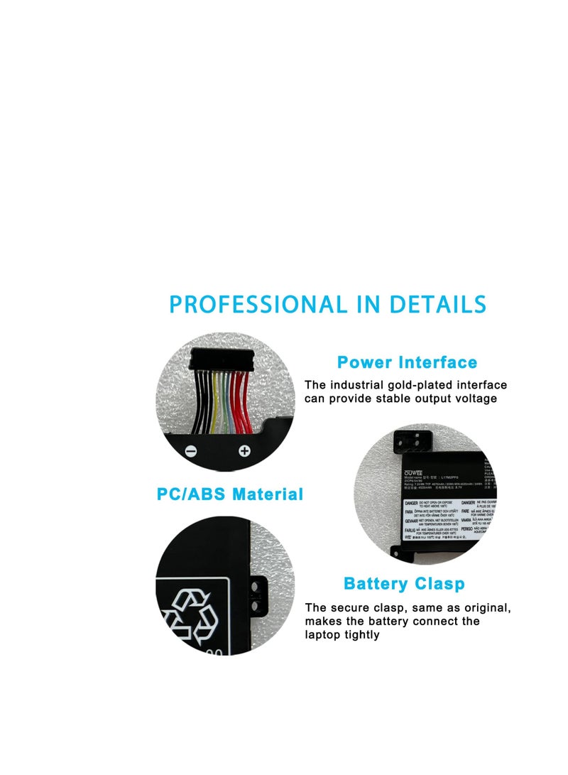 Terabyte بطارية لابتوب L17M2PF0 متوافقة مع سلسلة Lenovo ideapad 330 Touch-15ARR 330-15ARR 330-15ICN L17D2PF1 L17L2PF2 5B10Q62138 L17M2PF2 5B10Q62139 5B10Q41211 L17L2PF0 L17M2PF1 7.5V 35Wh 4670mAh - Image 4