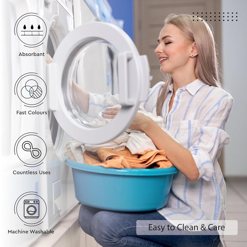 Encasa XO Encasa XO Cotton Kitchen Towel Set Super Absorbent 70X45 Cm Tea Towels Dish Cloths For Washing Up Drying Dishes And Cleaning Ultra Soft And Durable Pack Of 4 Grey - Image 5