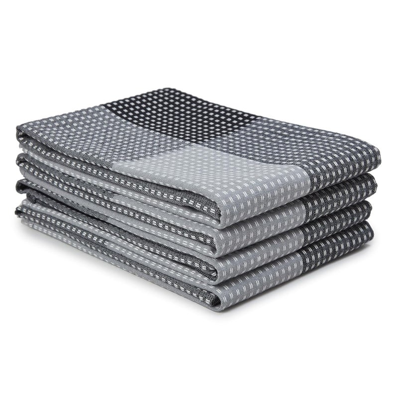 Encasa XO Encasa XO Cotton Kitchen Towel Set Super Absorbent 70X45 Cm Tea Towels Dish Cloths For Washing Up Drying Dishes And Cleaning Ultra Soft And Durable Pack Of 4 Grey - Image 1